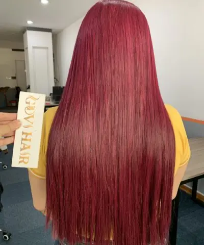 Lace Front Wig 4x4 Bone Straight 22 Inches Burgundy Color Human Hair Wigs Luxury Quality