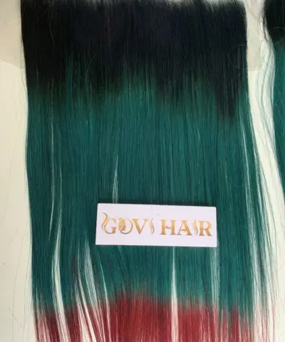Lace Frontal 13x4 Ombre Dark Root Green Red Wine Premium