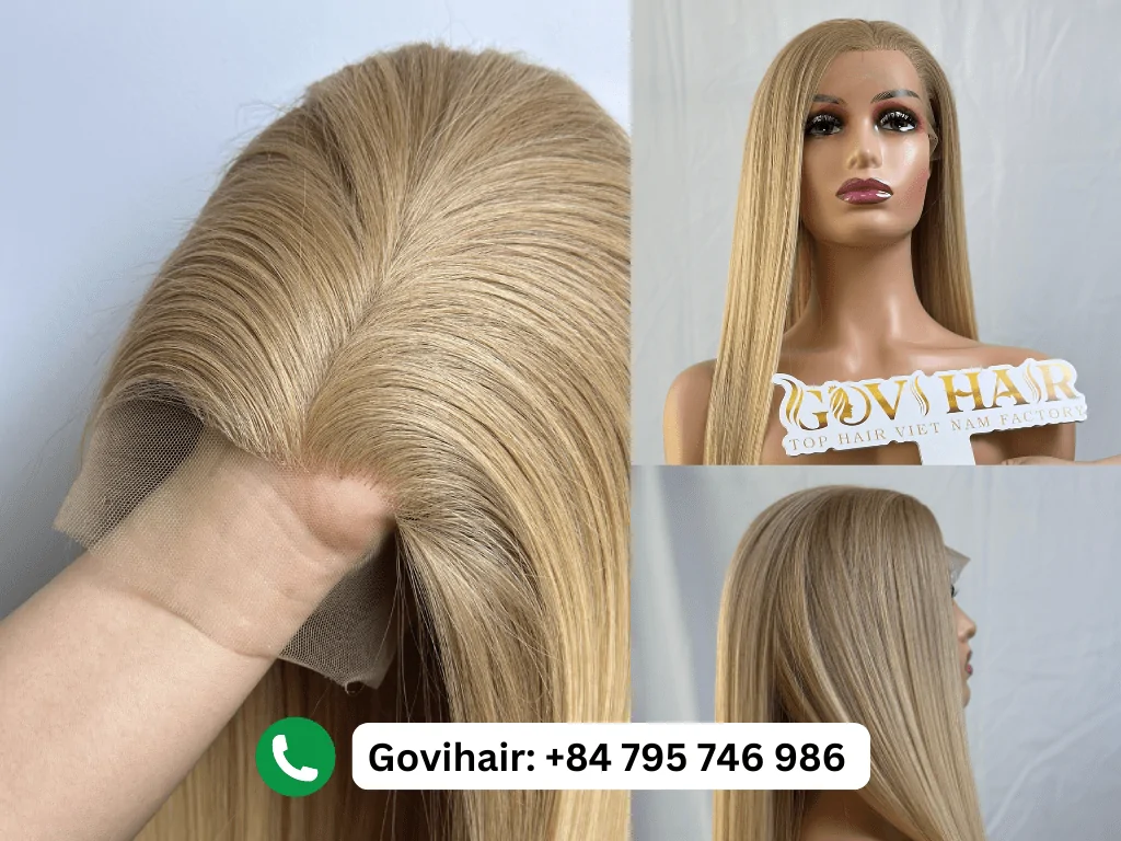 Vietnamese hair full lace wigs have a cap made entirely of lace Vietnamese hair full lace wigs have a cap made entirely of lace