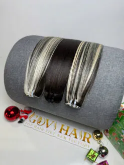 bone straight machine weft hair extensions mix piano color