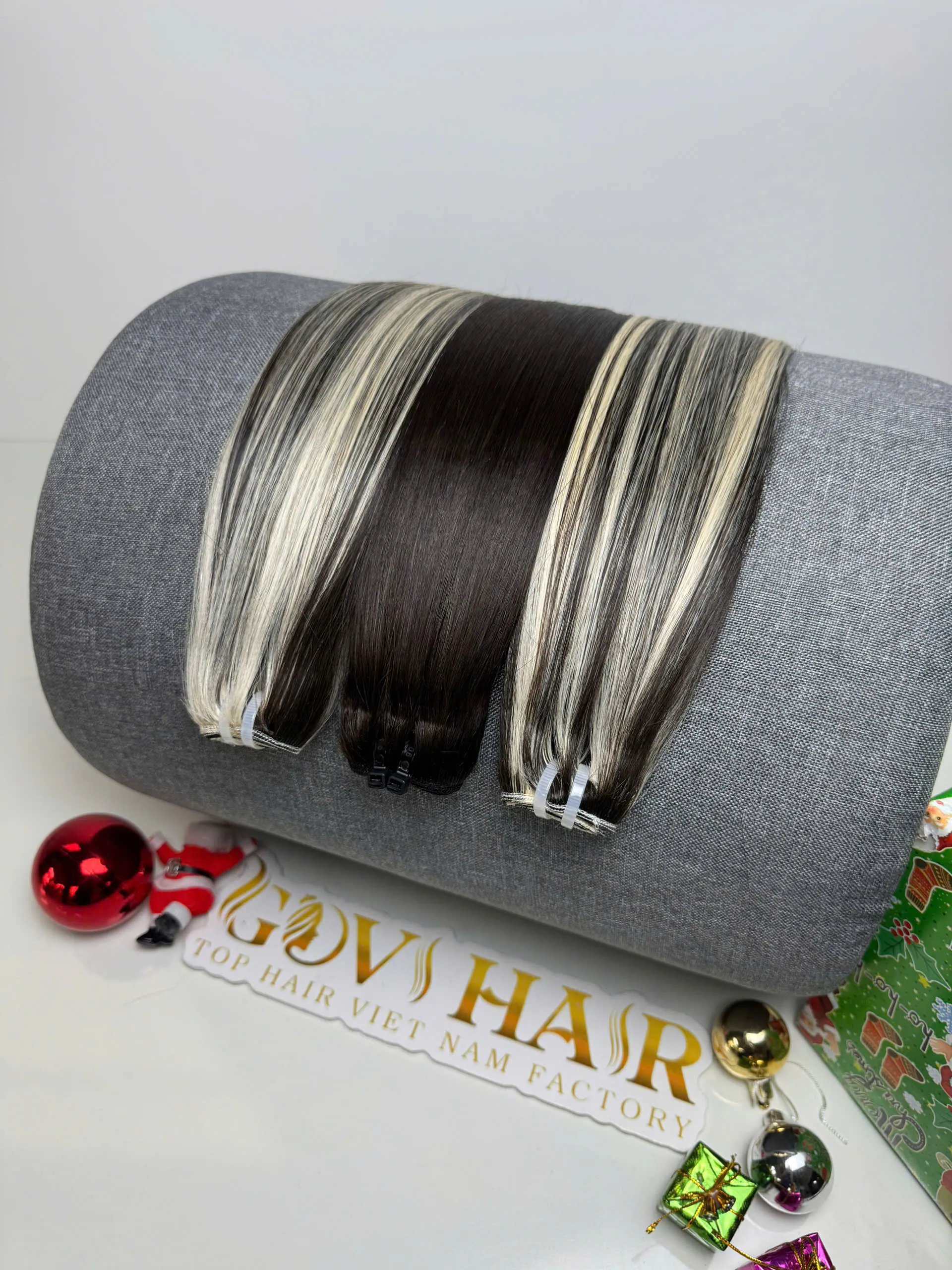 Bone Straight Machine Weft Hair Extensions 24 Inch Mix Piano Color - Image 3