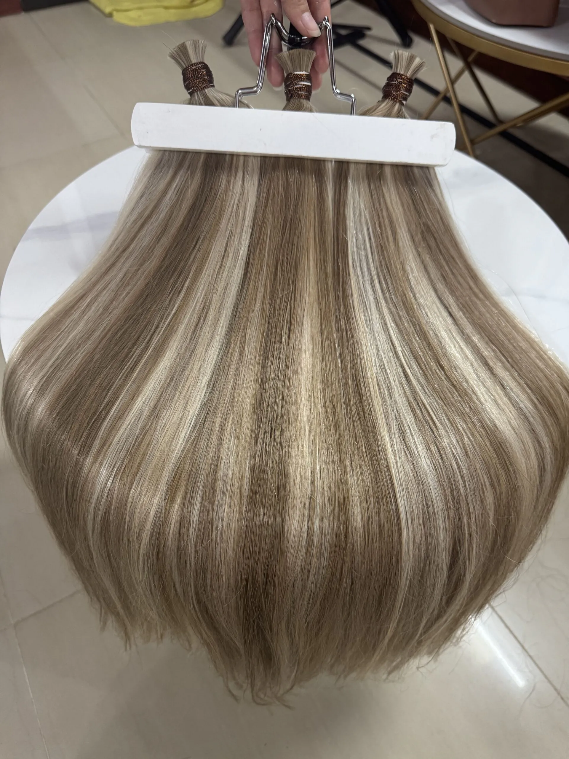 Bulk Human Hair for Braiding 24 Inch Mix Piano #8/24