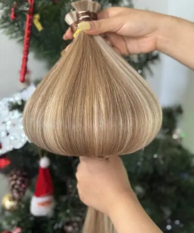Straight Bulk Human Hair for Braiding 24 Inch Mix Piano #8/24 Color 7 Bulk Human Hair for Braiding 24 Inch Mix Piano #8/24 Color