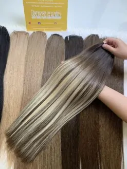 Feather Line Hair Extensions Bonestraight Scandivian Color 20 Inches High Quality Vietnam Hair