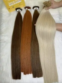 Flat Tip Hair Extensions Bone Straight 12 Color 28 Inches