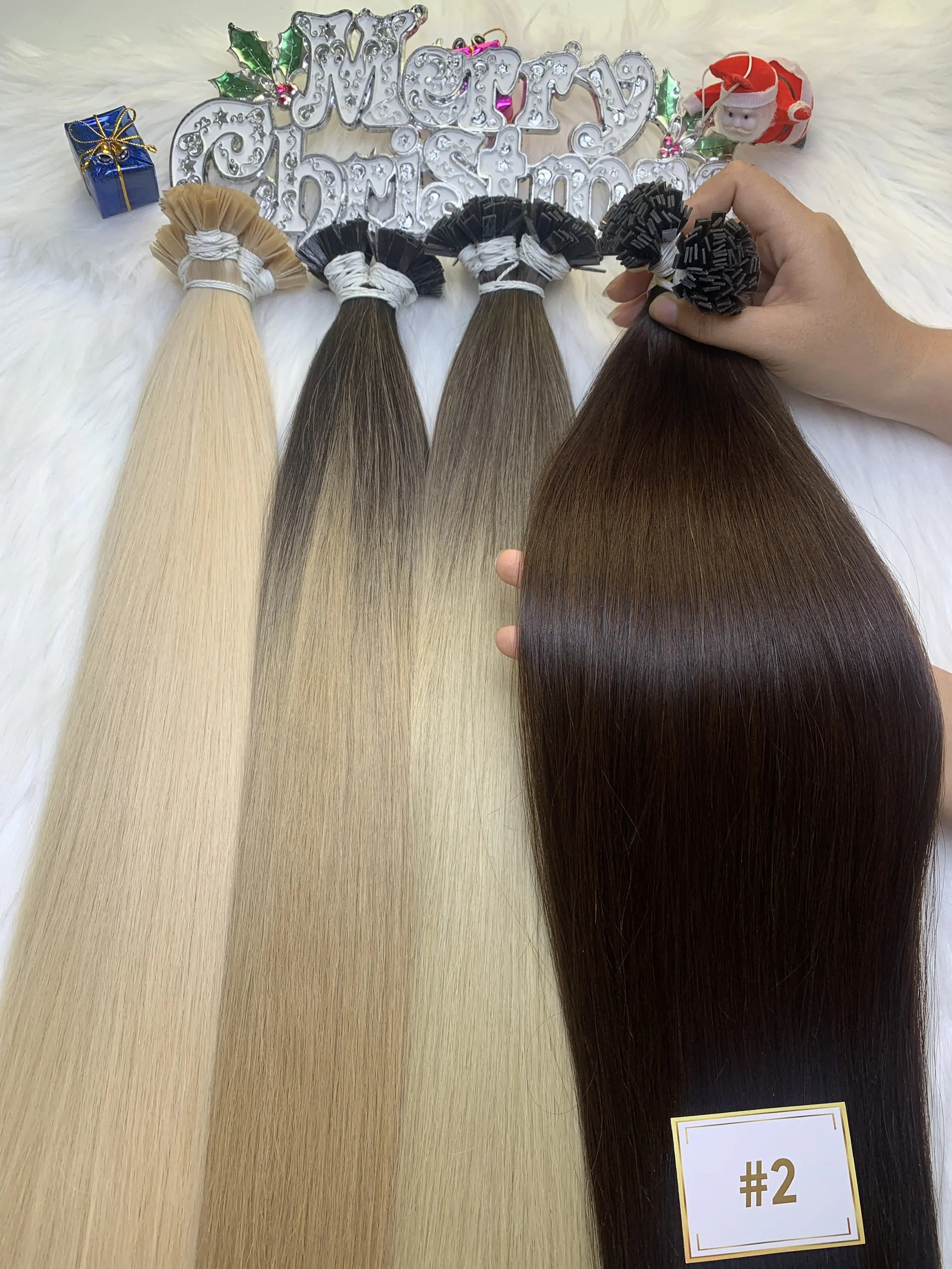 Flat Tip Hair Extensions Bone Straight 24 Inches 2 Color Premium Vietnam Hair