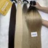 Flat Tip Hair Extensions Bone Straight 24 Inches Smoke Color Premium Vietnamese Hair