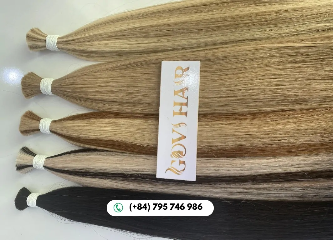 Highlight Straight Bulk Hair Blends Blonde and Brown for Dimension