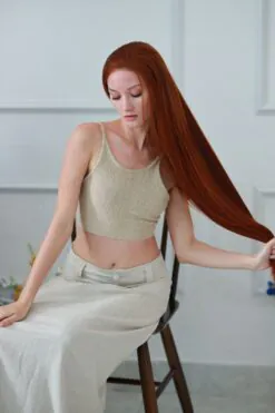 Human Hair Closure wig 4x4 HD Lace Bone straight Light Brown color