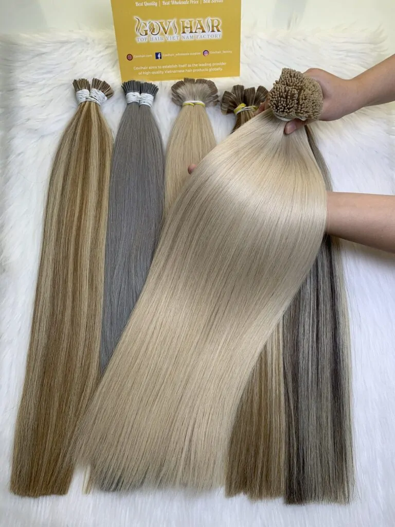 I Tip Hair Extensions Blonde Color High Quality Vietnamese Hair