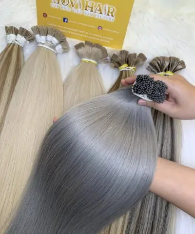 I Tip Hair Extensions Grey Color High Quality Vietnam Hair