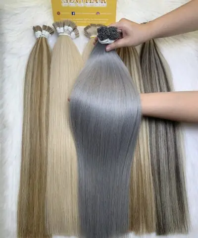 I Tip Hair Extensions Grey Color High Quality Vietnamese Hair Wholesale Price