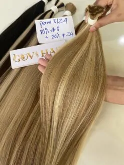 Natural Straight Hair Bulk Hair Extensions Mix Piano 8/24 Color High Quality Raw Vietnam Hair Product