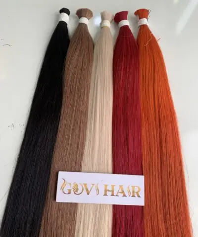 Straight Bulk Human Hair for Braiding 18 Inch Red Color Vietnamese Hair 9 Natural Straight Hair Premium Quality
