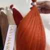 18 Inch Straight Bulk Human Hair for Braiding Red Color