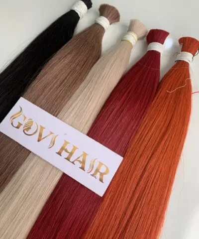 Straight Bulk Human Hair for Braiding 18 Inch Red Color Vietnamese Hair 7 Natural Straight Hair Premium Hair