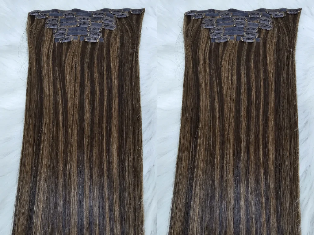 Human hair seamless clip in extensions​