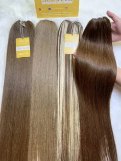 #6 Chestnut Brown Feather Weft Hair Extensions