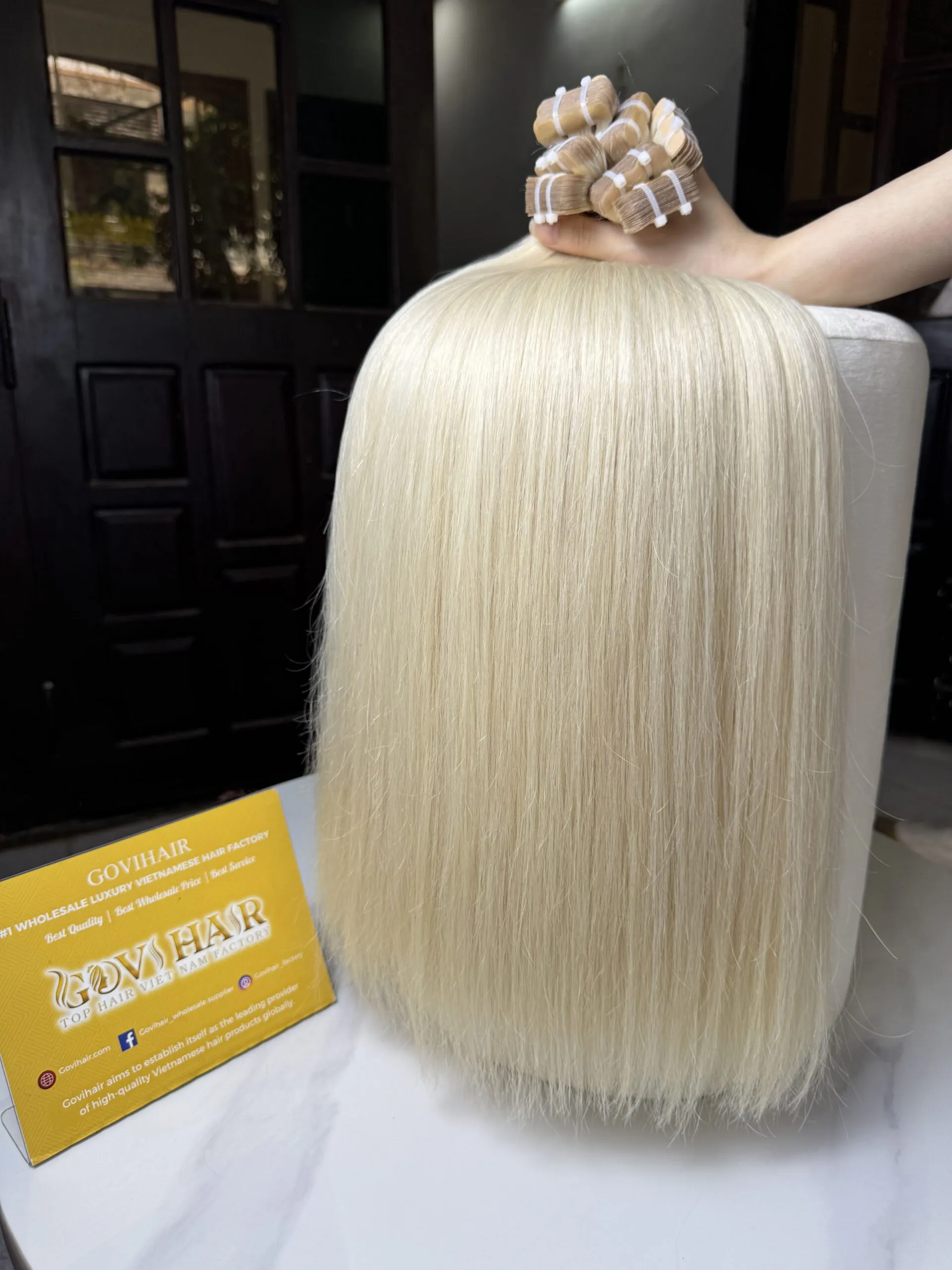Straight #613 Blonde Color Tape In Hair Extensions