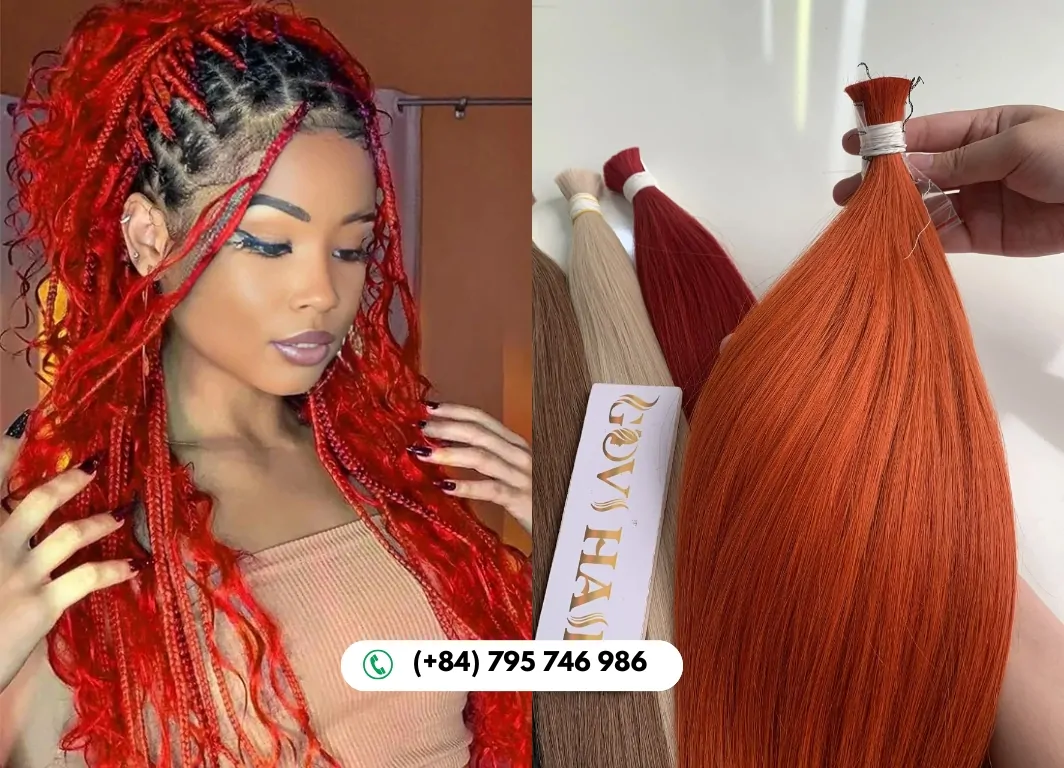 Vietnamese Red Bulk Hair With Lasting Vibrant Beauty