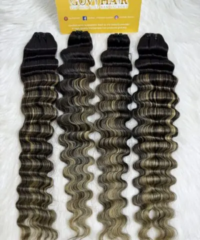 Wavy Machine Weft Hair Extensions 26 Inch Ombre Highlight Color Premium Human Hair 8 Wavy Machine Weft Hair Extensions 26 Inch Ombre Highlight Color