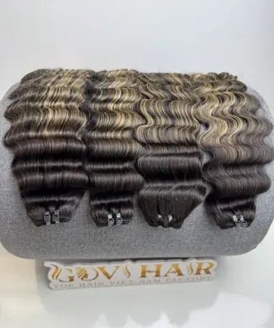Wavy Machine Weft Hair Extensions 26 Inch Ombre Highlight Color Premium Human Hair 7 Wavy Machine Weft Hair Extensions 26 Inch Ombre Highlight