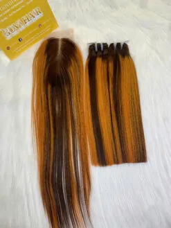 Weft Hair Extensions Bundles Mix Piano Color High Quality