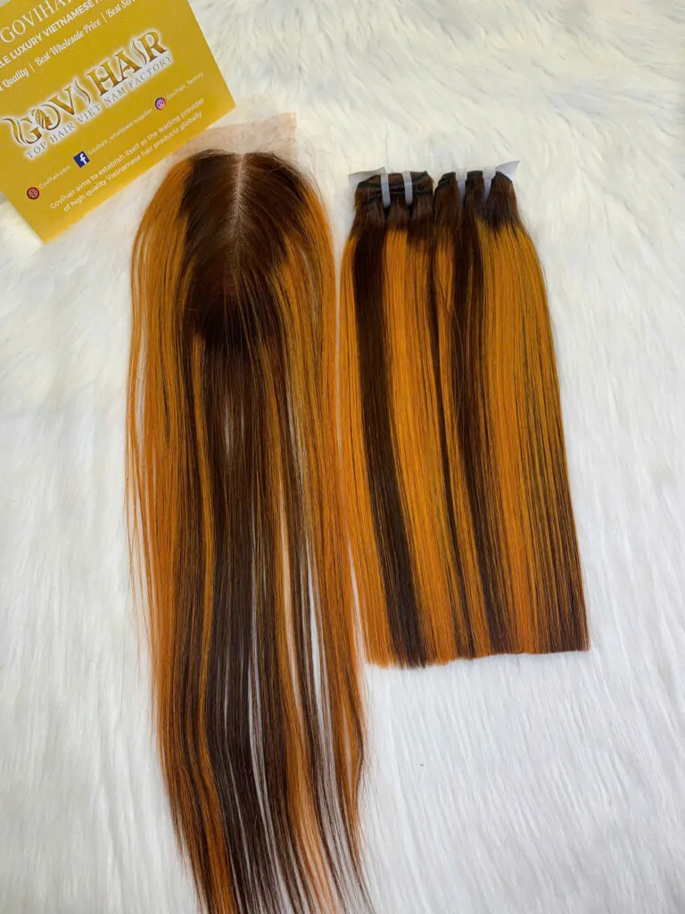 Weft Hair Extensions Bundles Mix Piano Color High Quality
