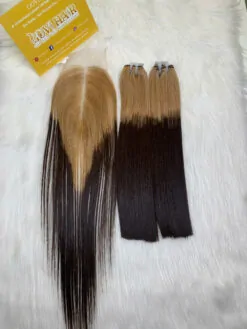 Weft Hair Extensions Bundles Ombre Color