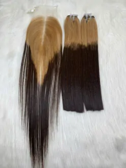 Weft Hair Extensions Ombre Color Premium Vietnamese Hair