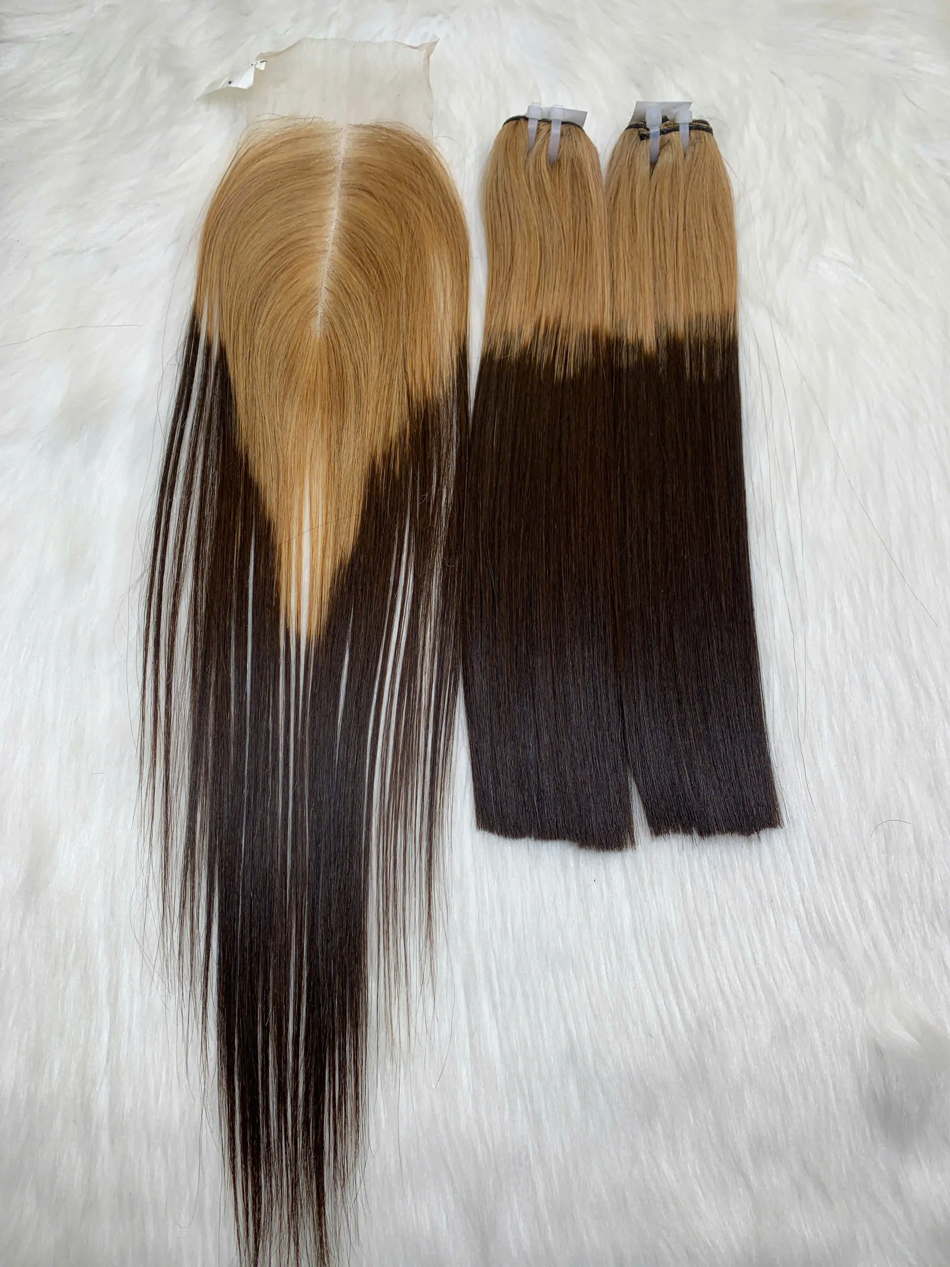 Weft Hair Extensions Ombre Color Premium Vietnamese Hair