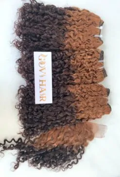 Weft Hair Extensions Pixie Curly Ombre Color Luxury Quality Vietnamese Hair Product