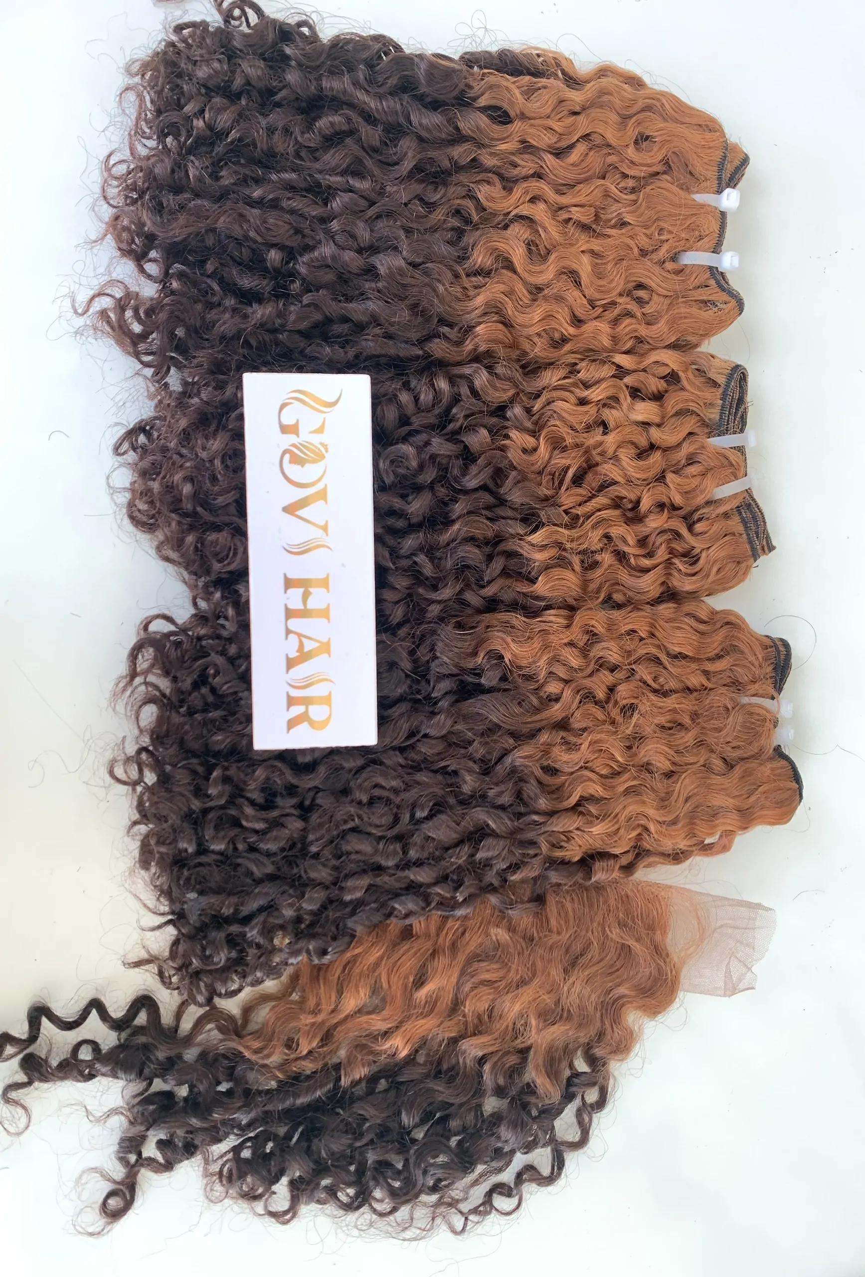Weft Hair Extensions Pixie Curly Ombre Color Luxury Quality Vietnamese Hair Product