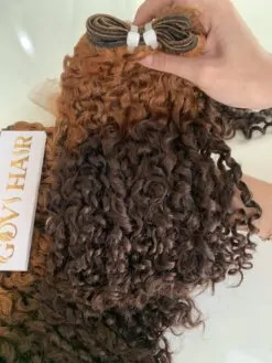 Weft Hair Extensions Pixie Curly Ombre Color Luxury Vietnamese Hair Product