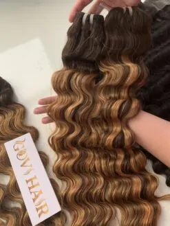 Weft Hair Extensions Wavy Hair 26 Inches Ombre Color High Quality Vietnamese Hair