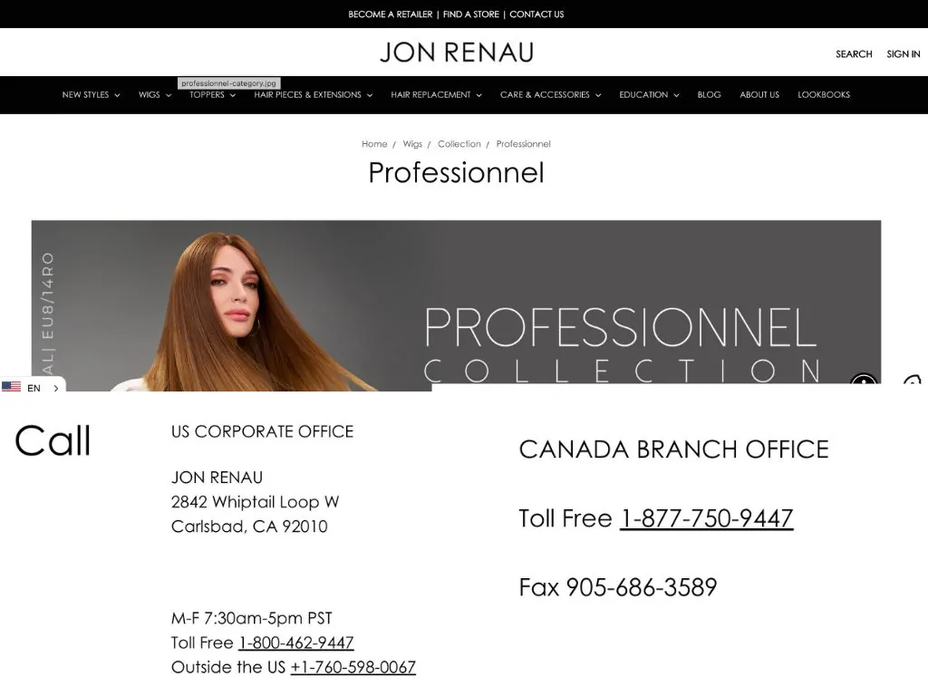 Jon Renau wigs vendors