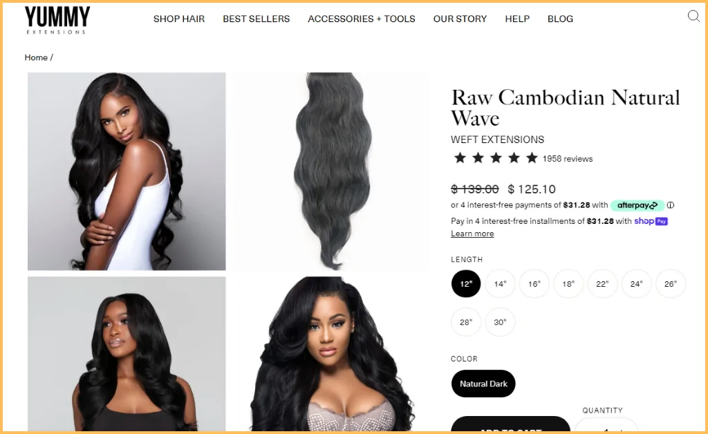 Raw Cambodian hair bundles