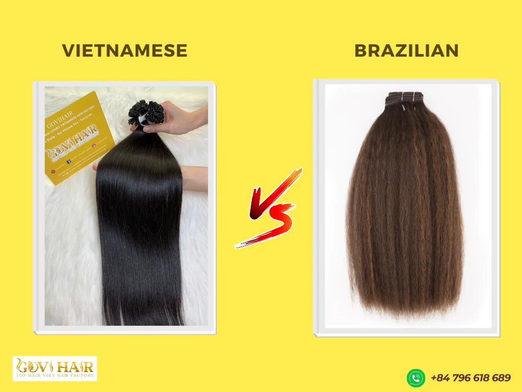 Vietnamese hair and Brazilian hair