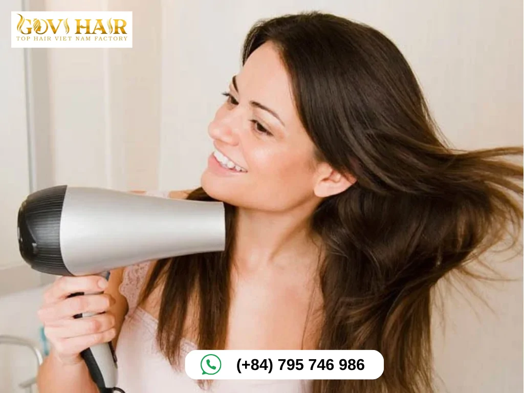 Blow-drying Vietnamese straight hair 