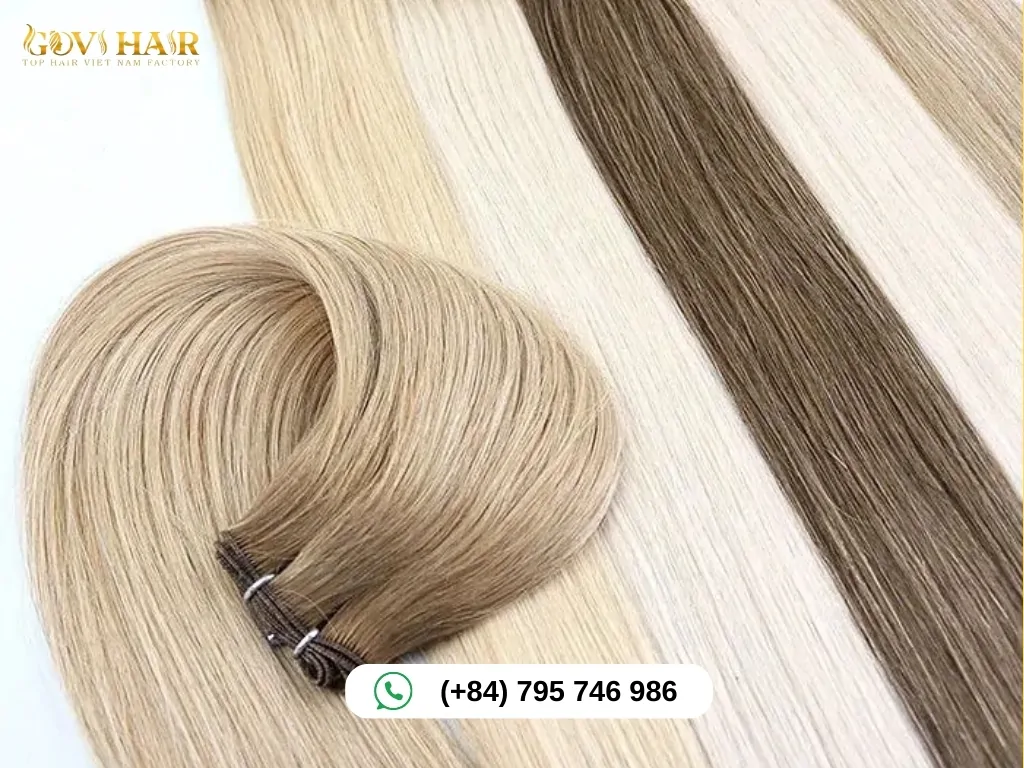 weft hair extension blonde color