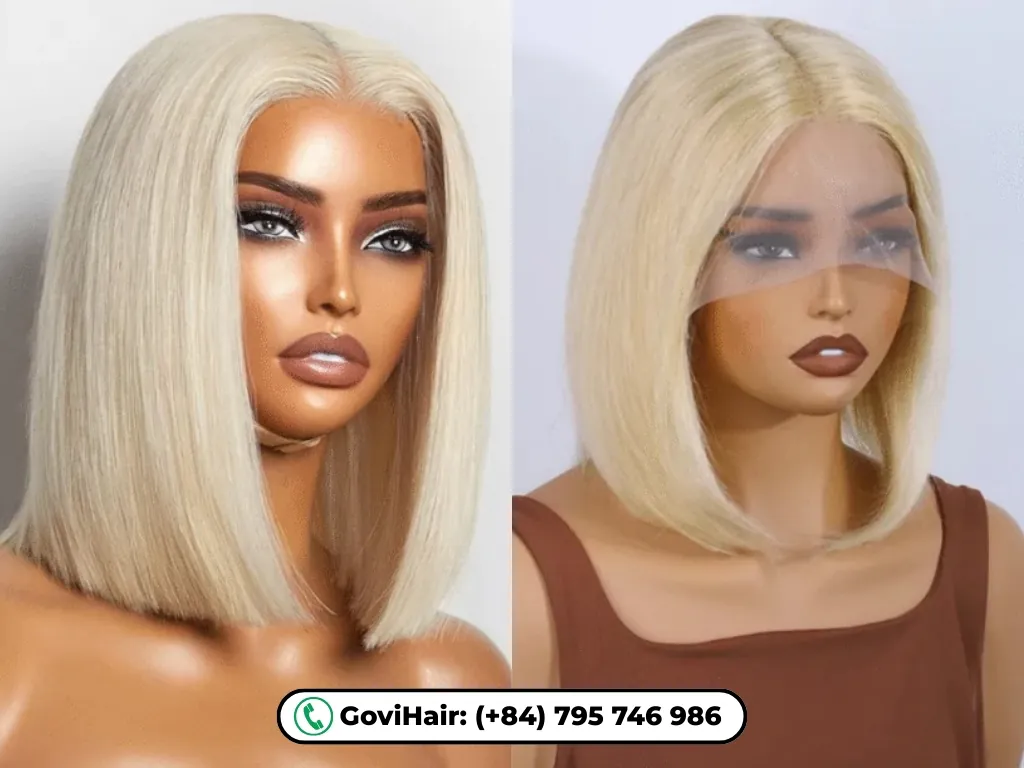 A 13x4 HD Lace Front Human Hair Bob Wig 180% Density is a premium-quality wig