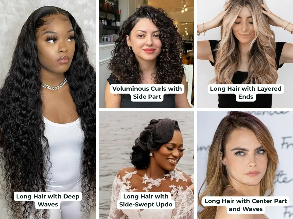 Flattering Looks with Long Hair for Round Face Part 5