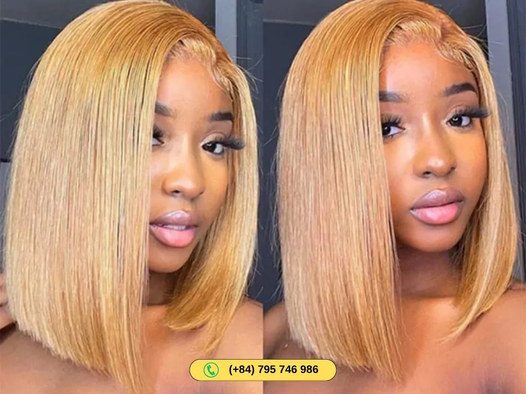 Honey Blonde Bob Wigs 6×5 HD Lace Short Human Hair Wig 5 Women 6×5 Human Hair Bob Wig Honey Blonde Color