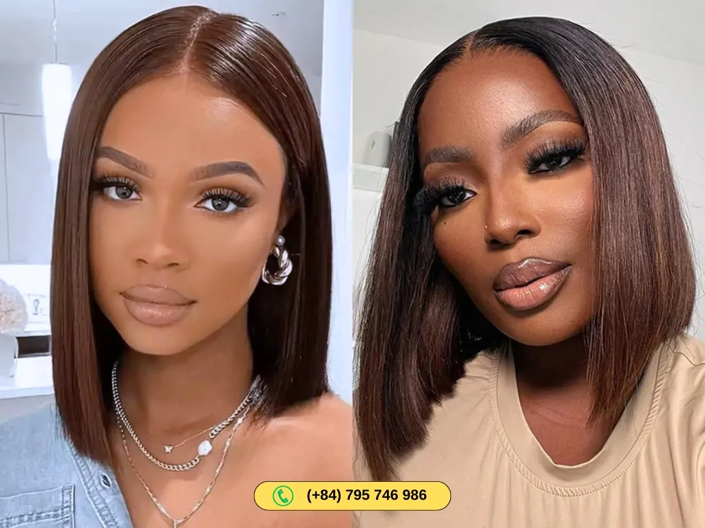 Chocolate Brown Bob 5×5 HD Lace Closure Human Hair Wig