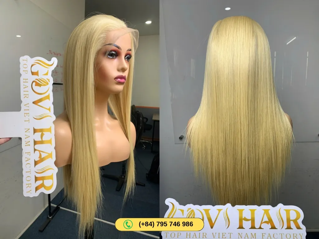 Straight Human Hair Full Lace Wig 26 Inch 180% Density 613 Color 12 Govihair’s Human Hair Full Lace Wig 180% Density 613 Color