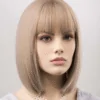 Maintaining 13×4 Lace Front Human Hair Bob Wigs Ash Blonde Color