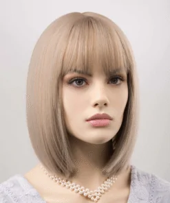Maintaining 13×4 Lace Front Human Hair Bob Wigs Ash Blonde Color