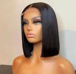 Human Hair Bob Wigs Natural Black