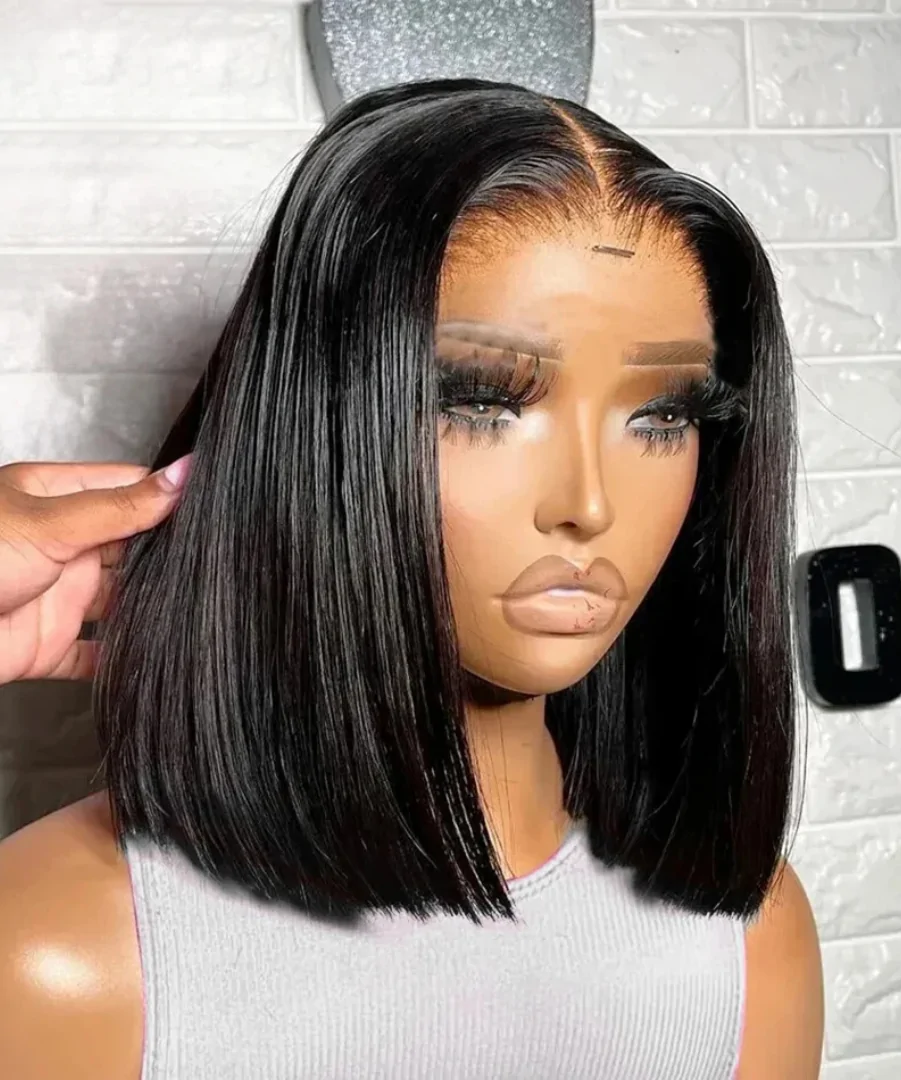 Lace Frontal Human Hair Bob Wig Natural Color