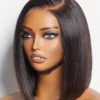 Straight Human Hair Bob Wig 5x5 HD Lace Closure 12 Inch Chocolate Brown Color 6 Chocolate Brown Bob Wig Human Hair Glueless 5x5 Hd Lace Closure Wigs Human Hair